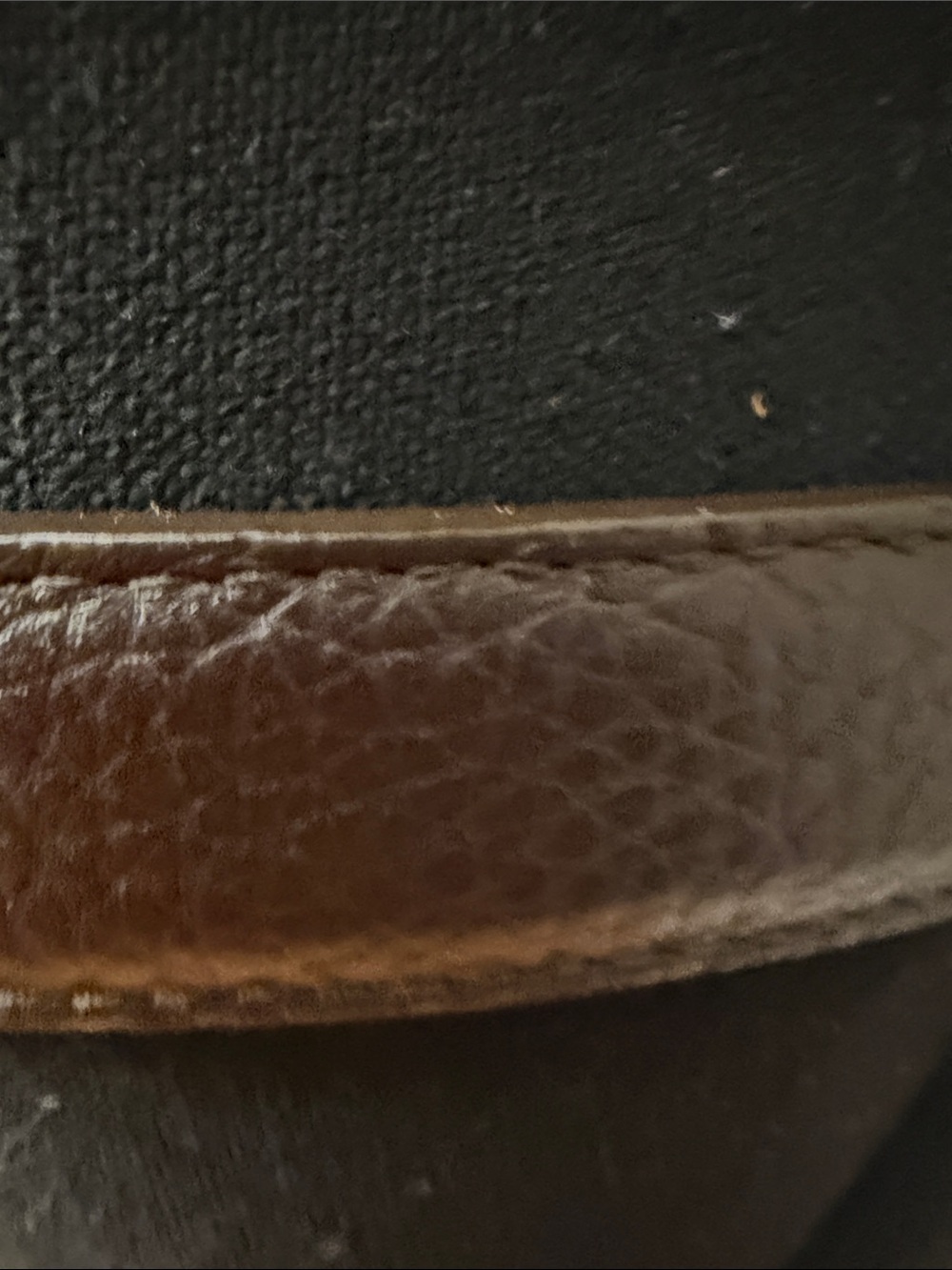 L.L.Bean Full Grain Leather Belt Brown Brass Buckle Size Large L - Picture 4 of 7